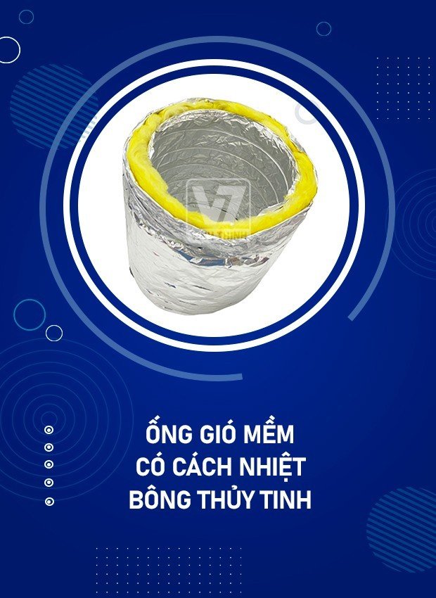 Ống gió mềm có cách nhiệt bông thuỷ tinh