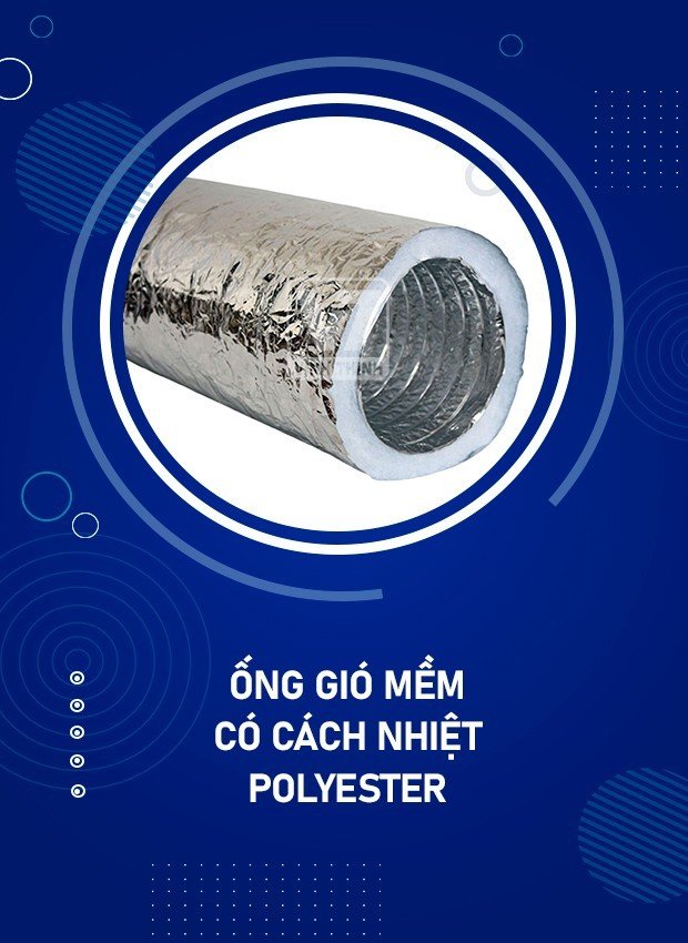 Ống gió mềm có cách nhiệt bông polyester